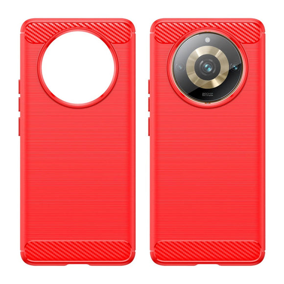 Realme 11 Pro+ 5G / 11 Pro 5G Brushed Carbon Cover - Rød