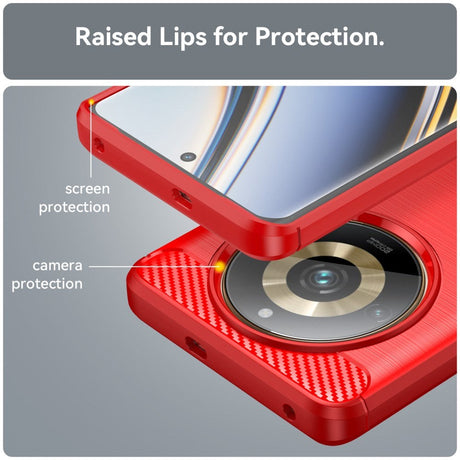 Realme 11 Pro+ 5G / 11 Pro 5G Brushed Carbon Cover - Rød