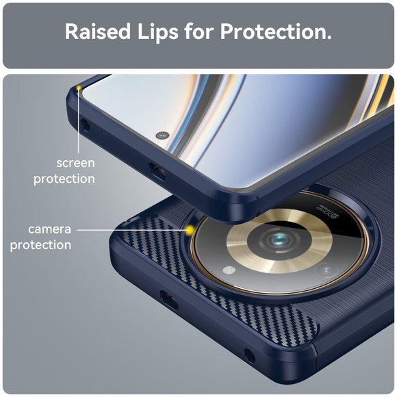 Realme 11 Pro+ 5G / 11 Pro 5G Brushed Carbon Cover - Blå