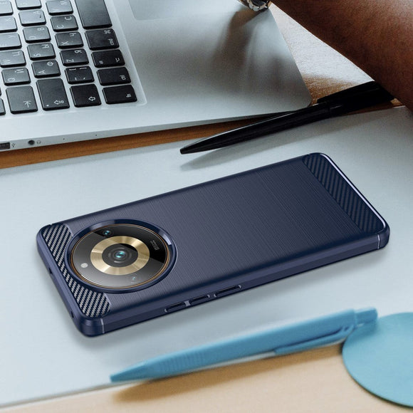 Realme 11 Pro+ 5G / 11 Pro 5G Brushed Carbon Cover - Blå