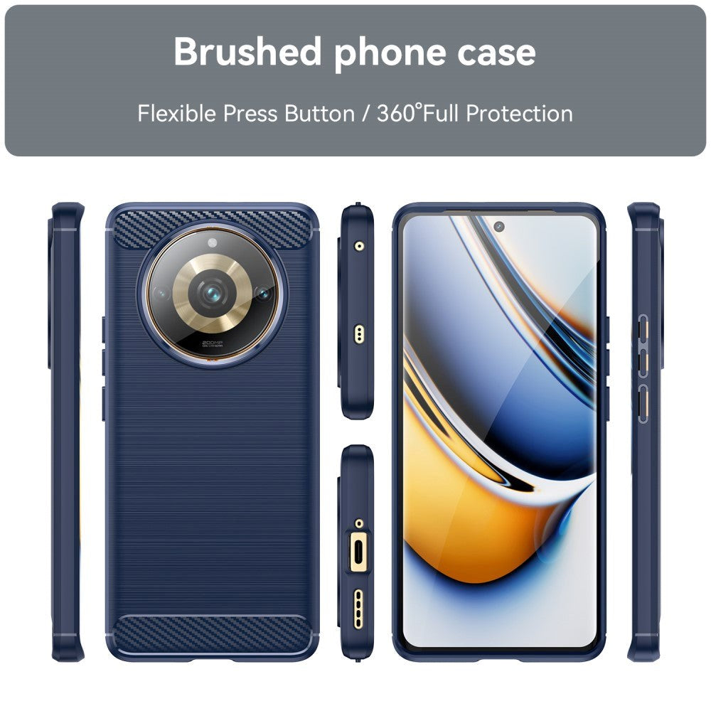 Realme 11 Pro+ 5G / 11 Pro 5G Brushed Carbon Cover - Blå