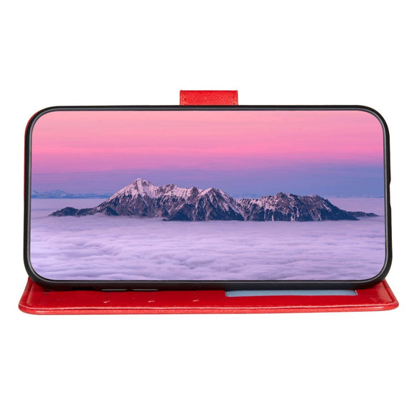 Xiaomi Redmi 12C Læder Cover m. Pung og Strop - Rød