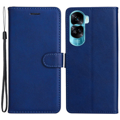 Honor 90 Lite Læder Cover m. Pung og Strop - Blå