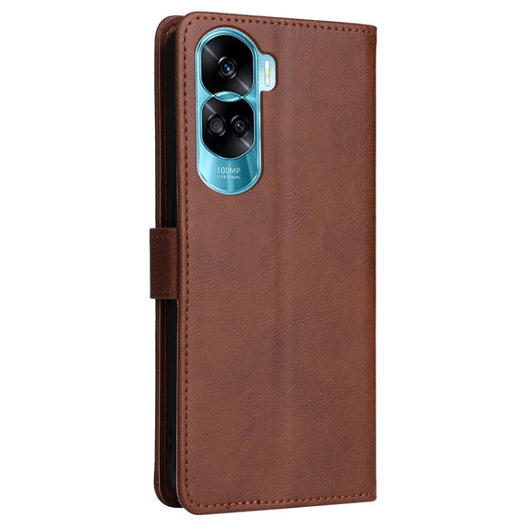 Honor 90 Lite Læder Cover m. Pung og Strop - Brun