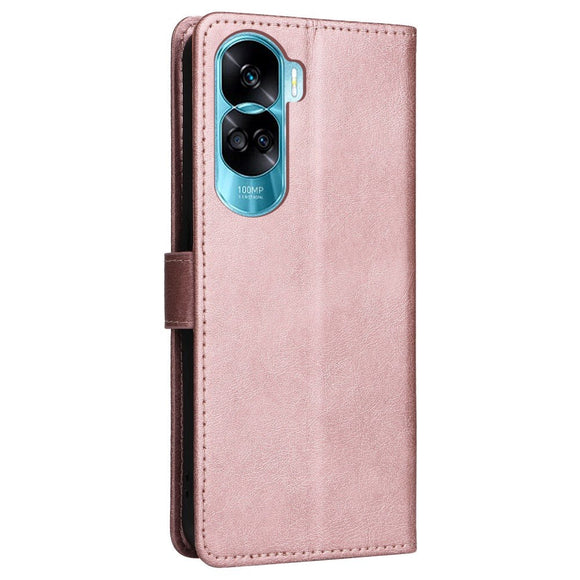 Honor 90 Lite Læder Cover m. Pung og Strop - Rose Gold