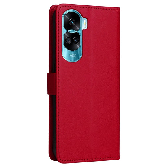 Honor 90 Lite Læder Cover m. Pung og Strop - Rød