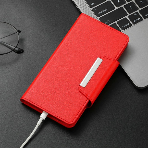 iPhone 15 Pro Max Kunstlæder 2-i-1 Cover m. Pung & Magnetlås - Rød