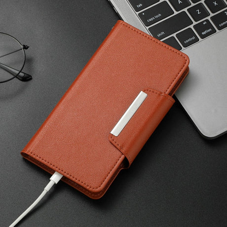 iPhone 15 Pro Max Kunstlæder 2-i-1 Cover m. Pung & Magnetlås - Brun