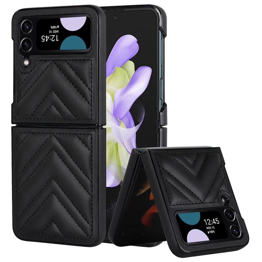 EIDERWOOD Samsung Galaxy Z Flip4 (5G) Kunstlæder Cover m. V-Design - Sort