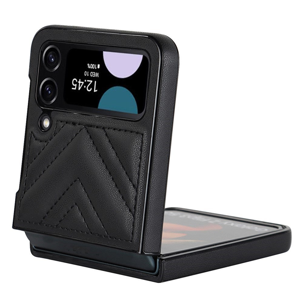 EIDERWOOD Samsung Galaxy Z Flip4 (5G) Kunstlæder Cover m. V-Design - Sort