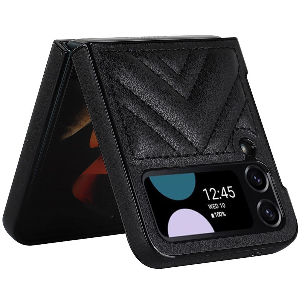 EIDERWOOD Samsung Galaxy Z Flip4 (5G) Kunstlæder Cover m. V-Design - Sort