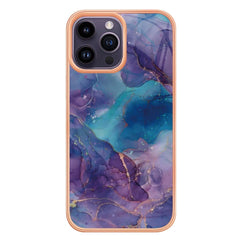 iPhone 15 Pro Hybrid Plastik Cover - Lilla Marmor