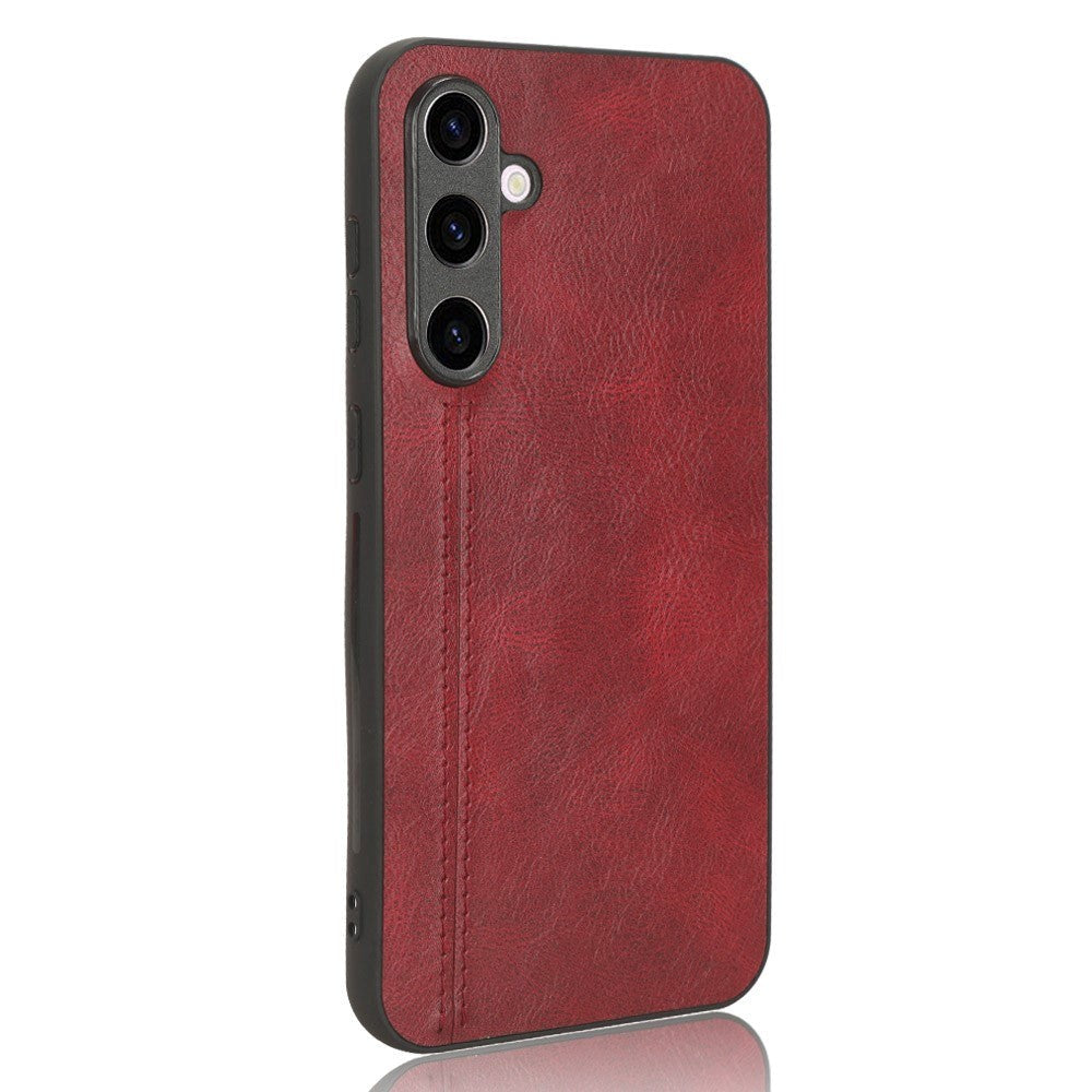 Samsung Galaxy S23 FE Læderbelagt Plastik Cover - Rød