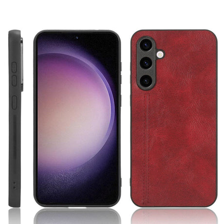 Samsung Galaxy S23 FE Læderbelagt Plastik Cover - Rød
