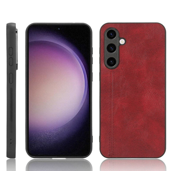 Samsung Galaxy S23 FE Læderbelagt Plastik Cover - Rød