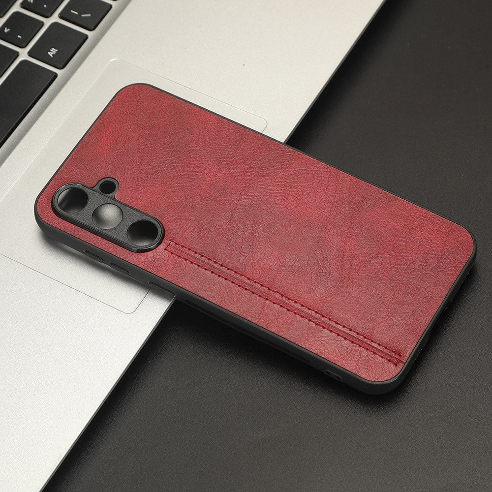 Samsung Galaxy S23 FE Læderbelagt Plastik Cover - Rød