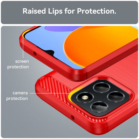 Honor 70 Lite Brushed Carbon Cover - Rød