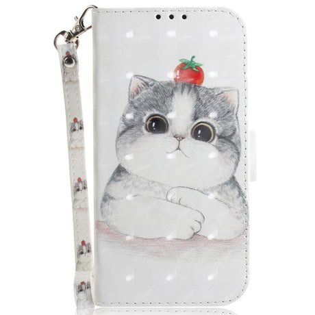Samsung Galaxy A25 (5G) Læder Cover m. Print & Strop - Sød Kat