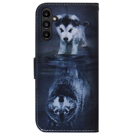 Samsung Galaxy A25 (5G) Læder Cover m. Pung & Print - Hund & Ulv