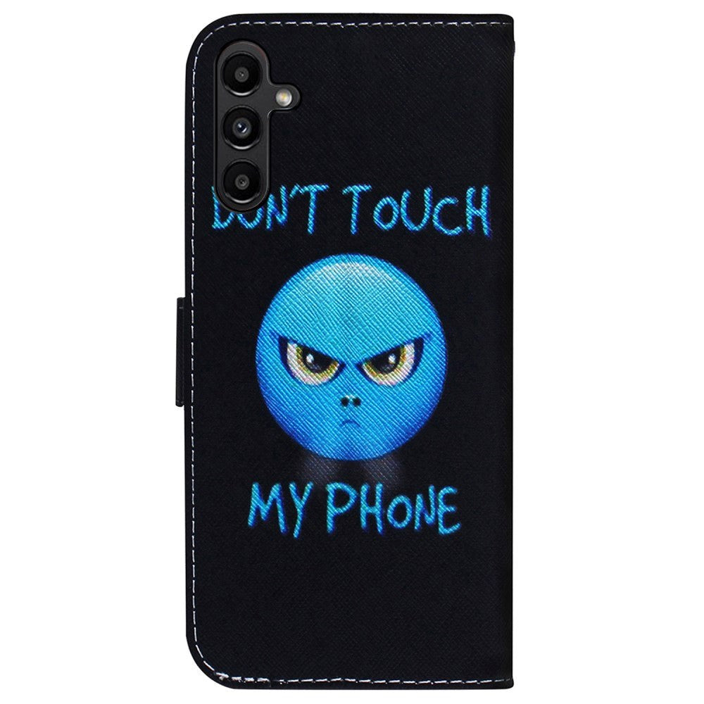 Samsung Galaxy A25 (5G) Læder Cover m. Pung & Print - "Don't Touch My Phone"