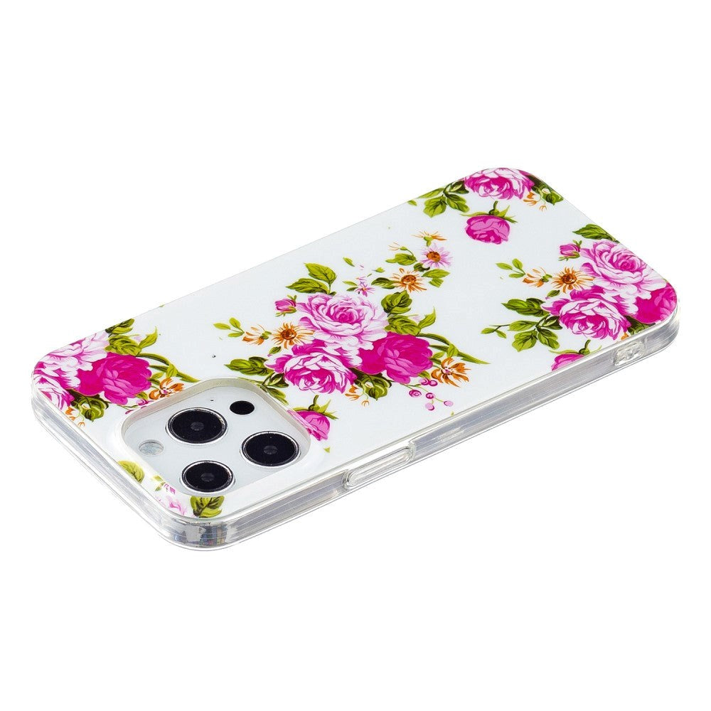 iPhone 15 Pro Selvlysende Fleksibelt Plastik Cover m. Print - Roser