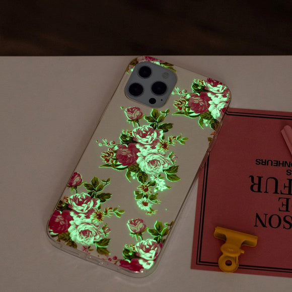 iPhone 15 Pro Selvlysende Fleksibelt Plastik Cover m. Print - Roser