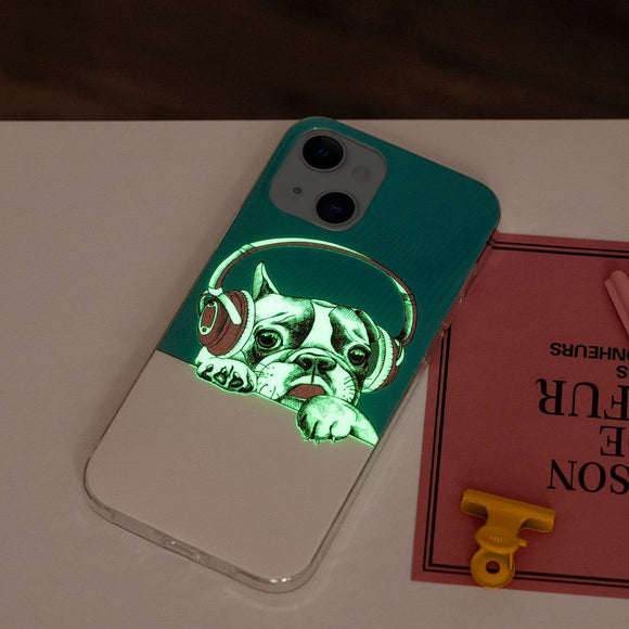 iPhone 15 Selvlysende Fleksibelt Plastik Cover m. Print - Fransk Bulldog