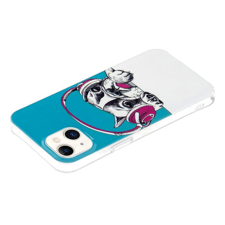 iPhone 15 Selvlysende Fleksibelt Plastik Cover m. Print - Fransk Bulldog
