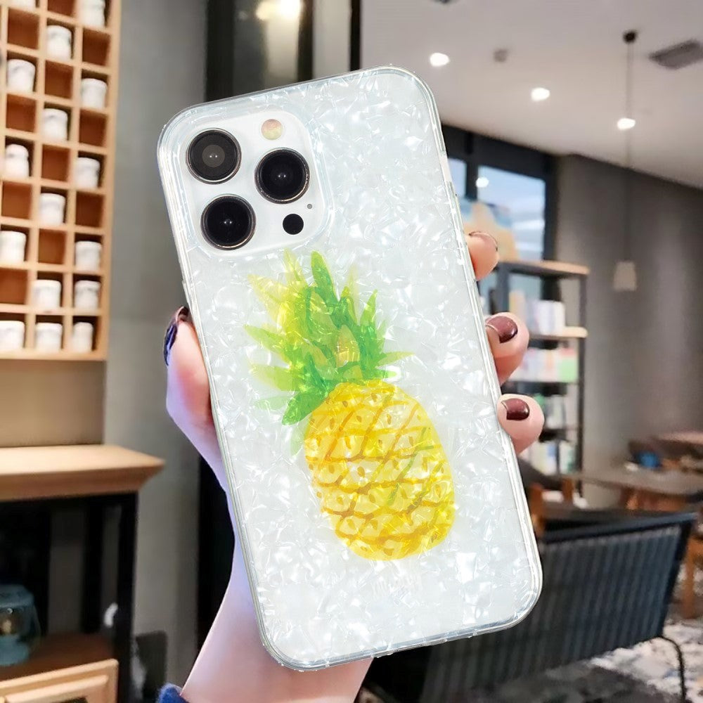 iPhone 15 Pro Fleksibel Plastik Cover - Ananas