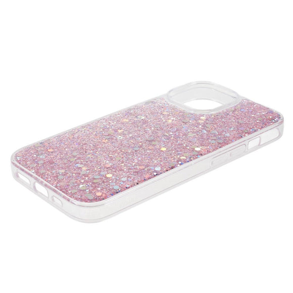 iPhone 15 Glitter Cover - Lyserød