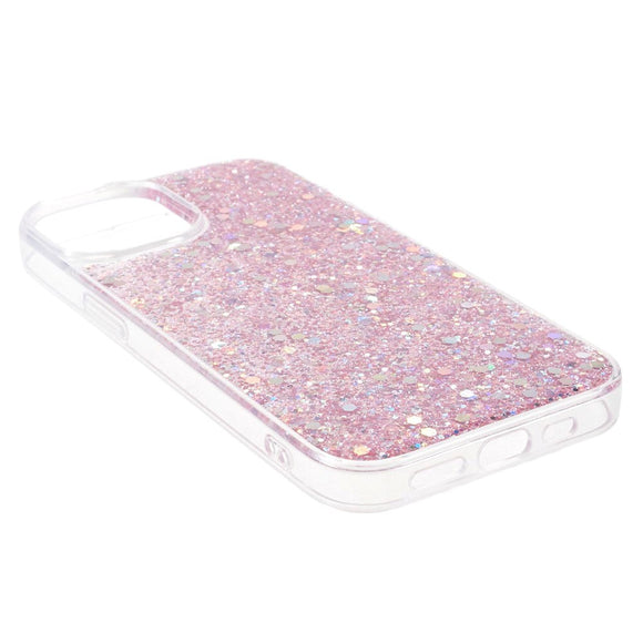 iPhone 15 Glitter Cover - Lyserød