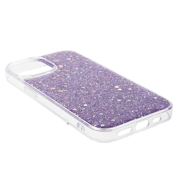 iPhone 15 Glitter Cover - Lilla