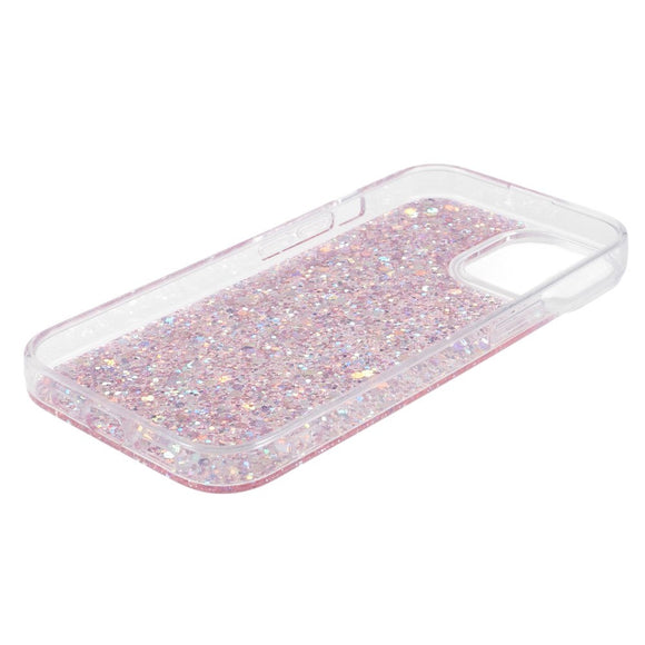 iPhone 15 Plus Glitter Cover - Lyserød