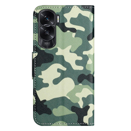 Honor 90 Lite Læder Cover m. Pung & Ståfunktion - Camouflage