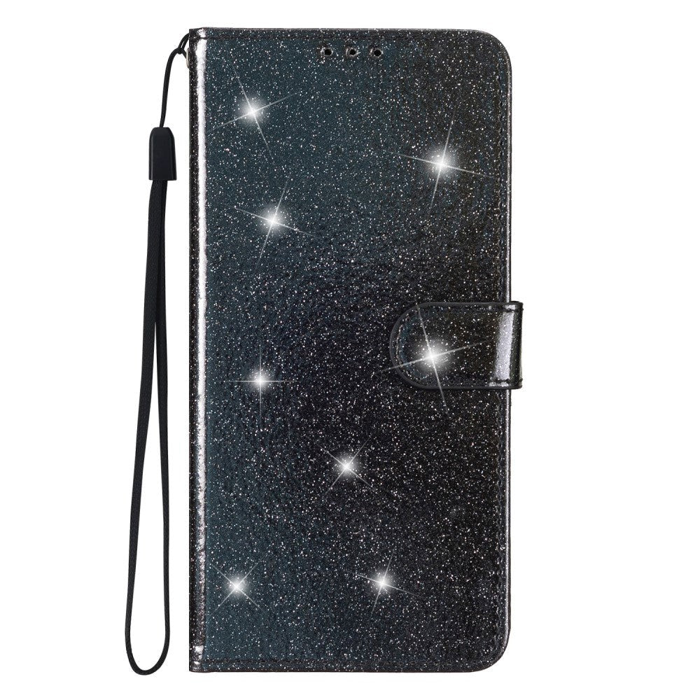 Samsung Galaxy S23 FE Læder Cover m. Pung & Strop - Glimmer - Sort
