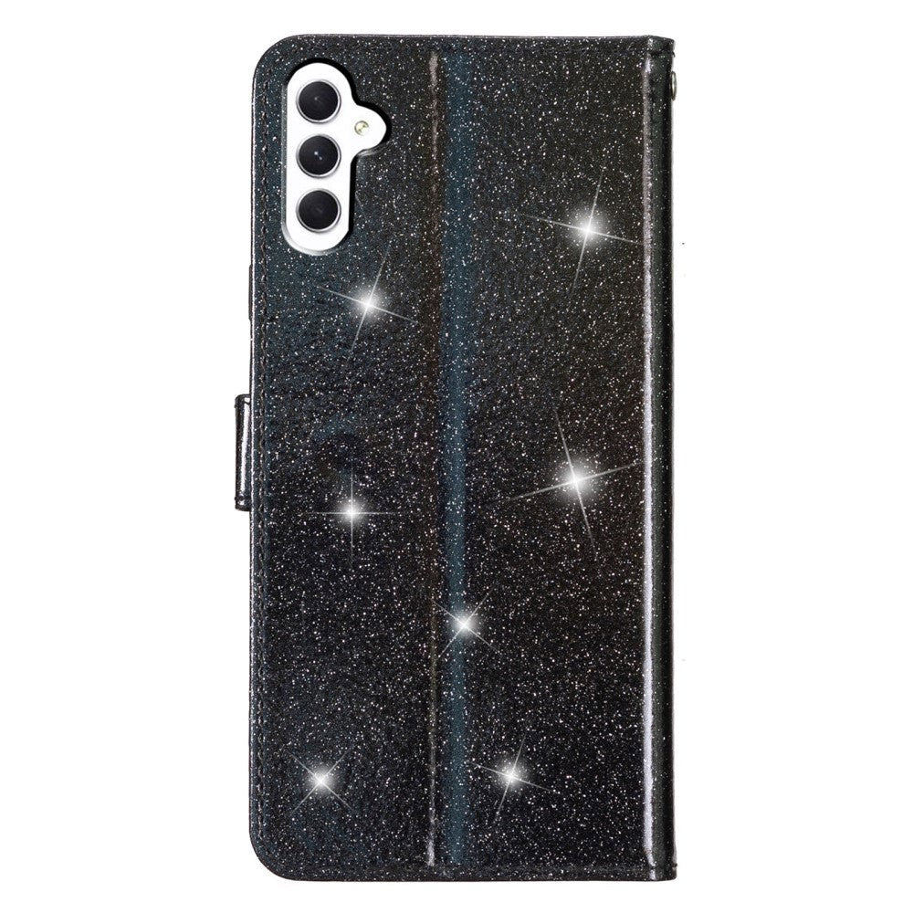 Samsung Galaxy S23 FE Læder Cover m. Pung & Strop - Glimmer - Sort