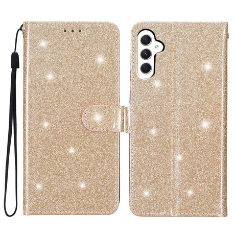 Samsung Galaxy A25 (5G) Læder Cover m. Pung & Strop - Glimmer - Guld
