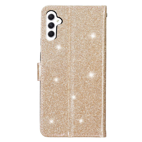 Samsung Galaxy A25 (5G) Læder Cover m. Pung & Strop - Glimmer - Guld