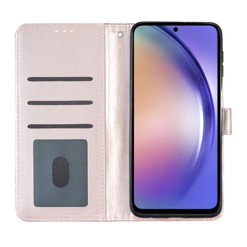 Samsung Galaxy A25 (5G) Læder Cover m. Pung & Strop - Glimmer - Rose Gold