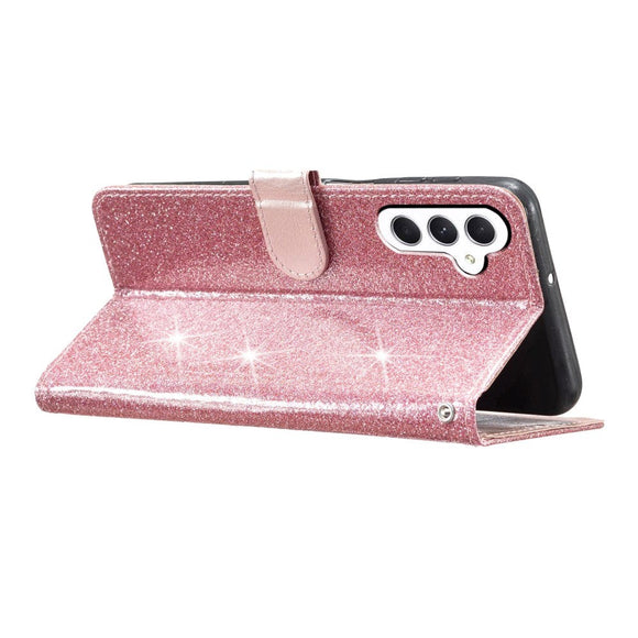Samsung Galaxy A25 (5G) Læder Cover m. Pung & Strop - Glimmer - Rose Gold