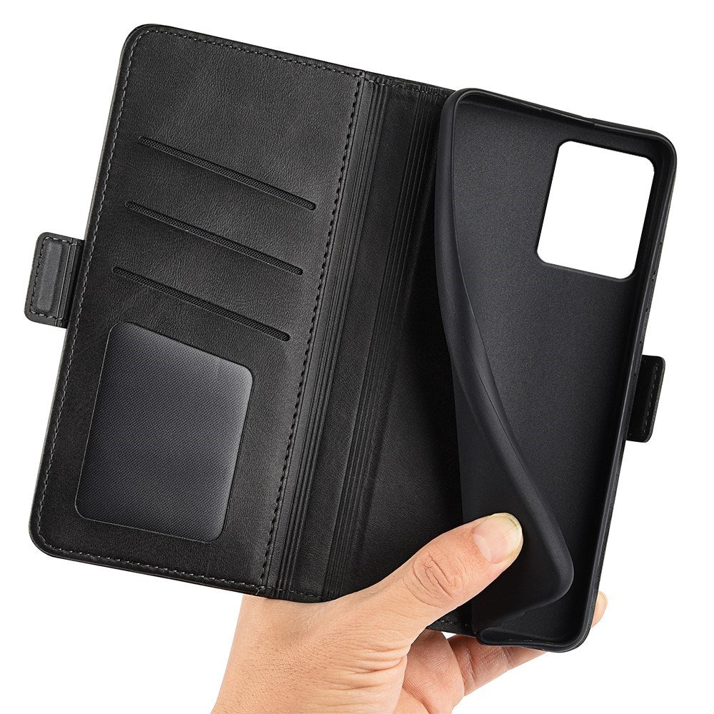EIDERWOOD Motorola Moto G14 Blankt Læder Cover m. Pung & Ståfunktion - Sort