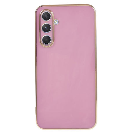 Samsung Galaxy A25 (5G) Fleksibelt Plastik Cover m. Guld Kant - Lilla