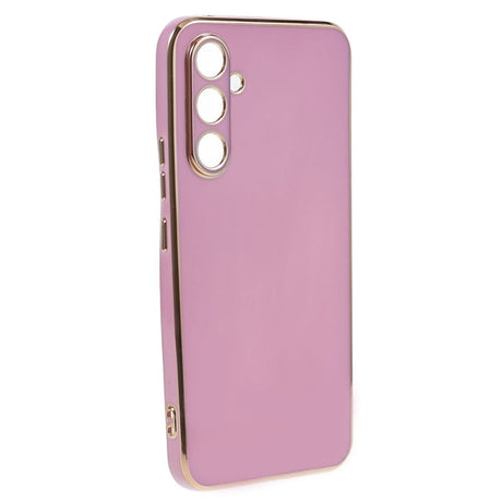 Samsung Galaxy A25 (5G) Fleksibelt Plastik Cover m. Guld Kant - Lilla