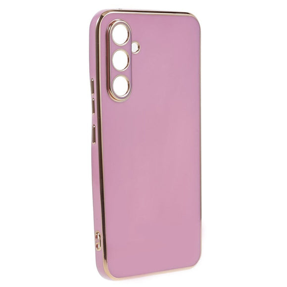 Samsung Galaxy A25 (5G) Fleksibelt Plastik Cover m. Guld Kant - Lilla