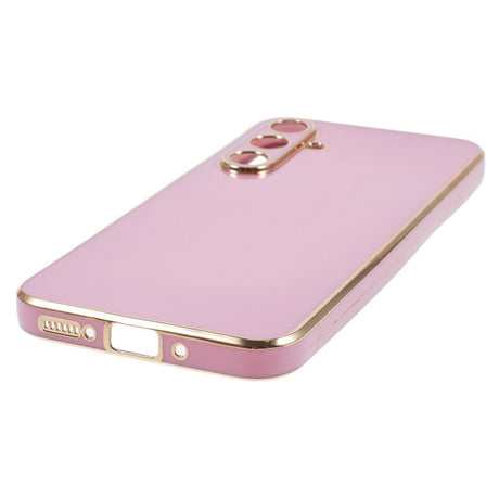 Samsung Galaxy A25 (5G) Fleksibelt Plastik Cover m. Guld Kant - Lilla