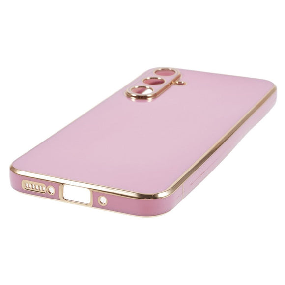 Samsung Galaxy A25 (5G) Fleksibelt Plastik Cover m. Guld Kant - Lilla