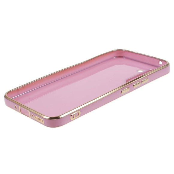 Samsung Galaxy A25 (5G) Fleksibelt Plastik Cover m. Guld Kant - Lilla