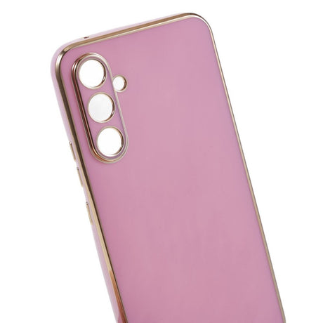 Samsung Galaxy A25 (5G) Fleksibelt Plastik Cover m. Guld Kant - Lilla
