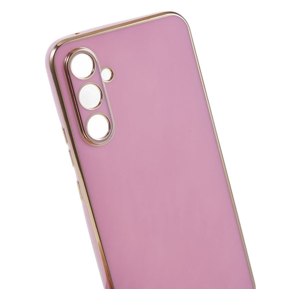 Samsung Galaxy A25 (5G) Fleksibelt Plastik Cover m. Guld Kant - Lilla