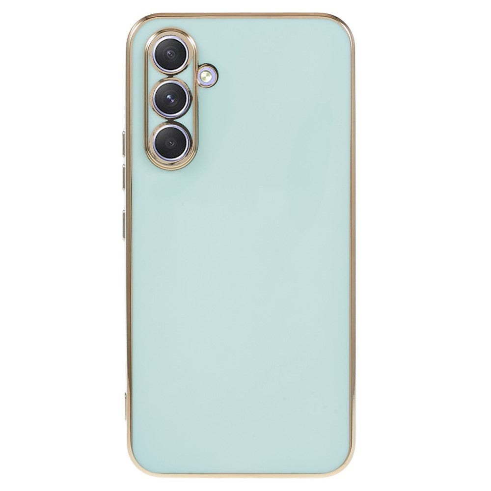 Samsung Galaxy A25 (5G) Fleksibelt Plastik Cover m. Guld Kant - Grøn